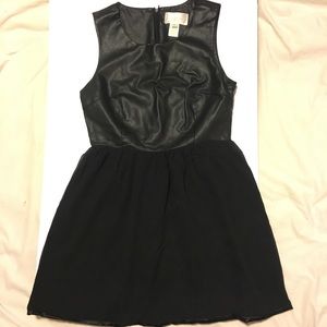 Julie Brown Vegan Leather Mixed Media Dress